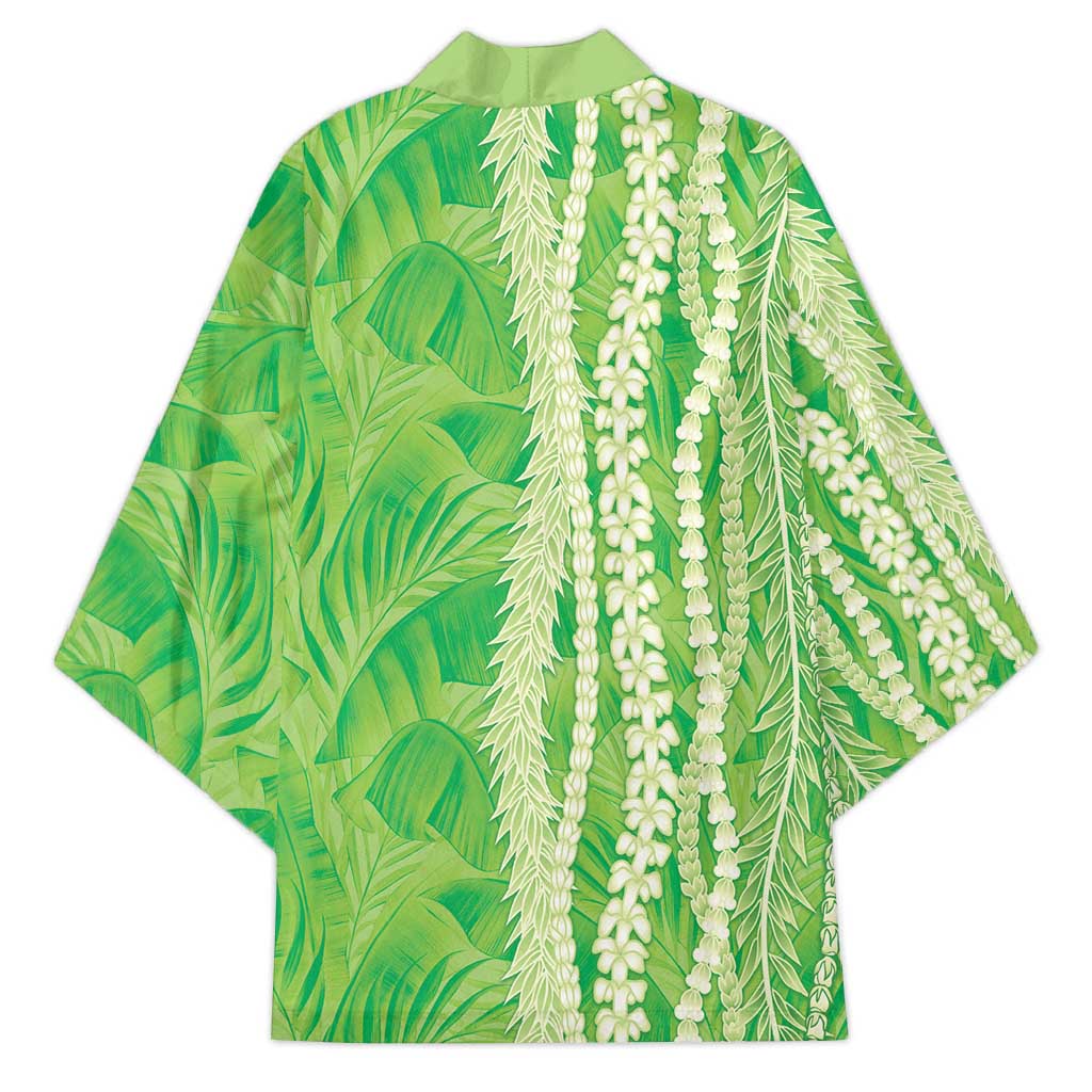 Hawaii Prince Kuhio Kimono Lime Green Hawaiian Lau Maia With Leis