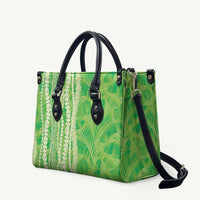 Hawaii Prince Kuhio Leather Bag Lime Green Hawaiian Lau Maia With Leis