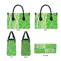 Hawaii Prince Kuhio Leather Bag Lime Green Hawaiian Lau Maia With Leis