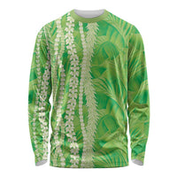 Hawaii Prince Kuhio Long Sleeve Shirt Lime Green Hawaiian Lau Maia With Leis