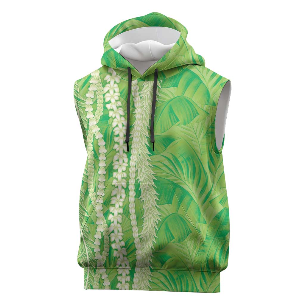 Hawaii Prince Kuhio Sleeveless Hoodie Lime Green Hawaiian Lau Maia With Leis