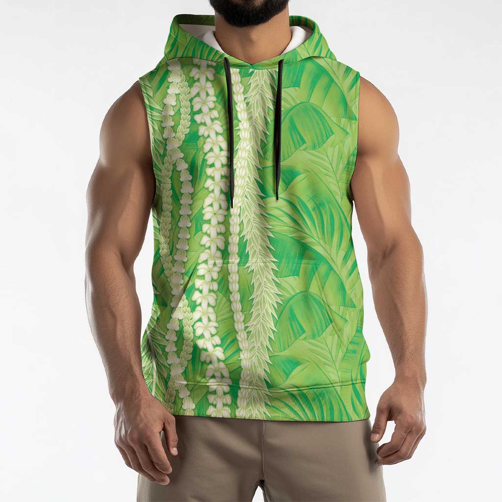 Hawaii Prince Kuhio Sleeveless Hoodie Lime Green Hawaiian Lau Maia With Leis