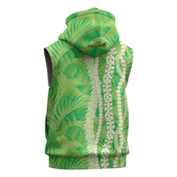 Hawaii Prince Kuhio Sleeveless Zip Hoodie Lime Green Hawaiian Lau Maia With Leis