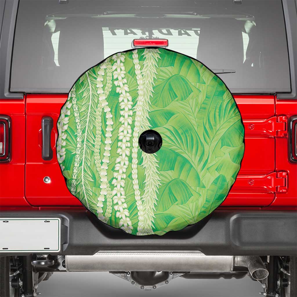 Hawaii Prince Kuhio Spare Tire Cover Lime Green Hawaiian Lau Maia With Leis