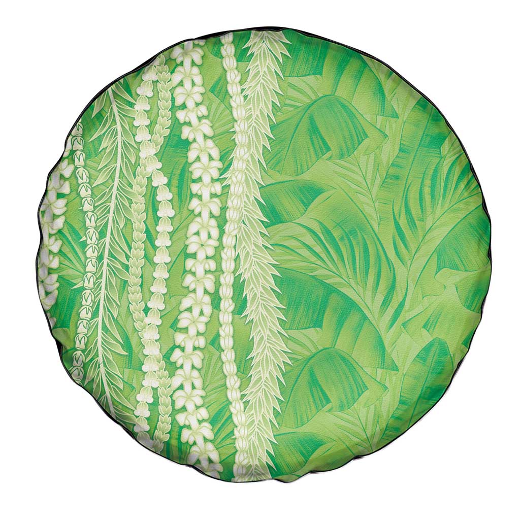 Hawaii Prince Kuhio Spare Tire Cover Lime Green Hawaiian Lau Maia With Leis