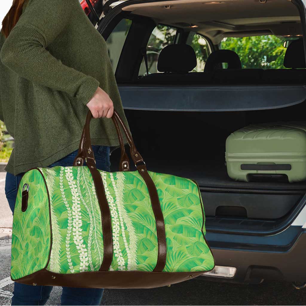 Hawaii Prince Kuhio Travel Bag Lime Green Hawaiian Lau Maia With Leis