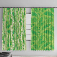 Hawaii Prince Kuhio Window Curtain Lime Green Hawaiian Lau Maia With Leis