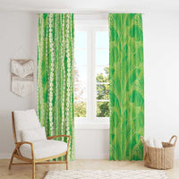 Hawaii Prince Kuhio Window Curtain Lime Green Hawaiian Lau Maia With Leis