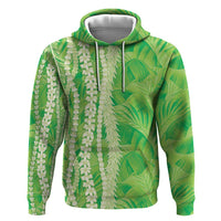 Hawaii Prince Kuhio Zip Hoodie Lime Green Hawaiian Lau Maia With Leis