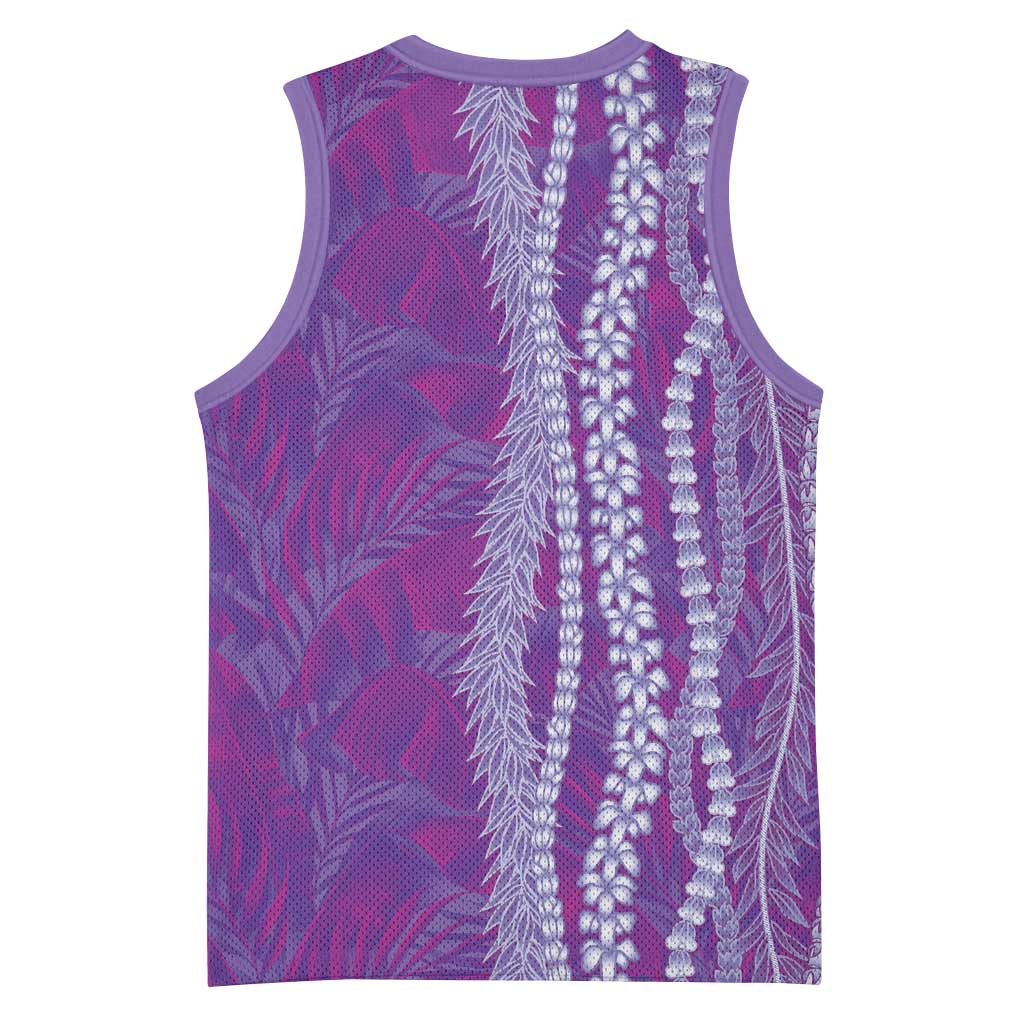 Hawaii Prince Kuhio Basketball Jersey Violet Hawaiian Lau Maia With Leis