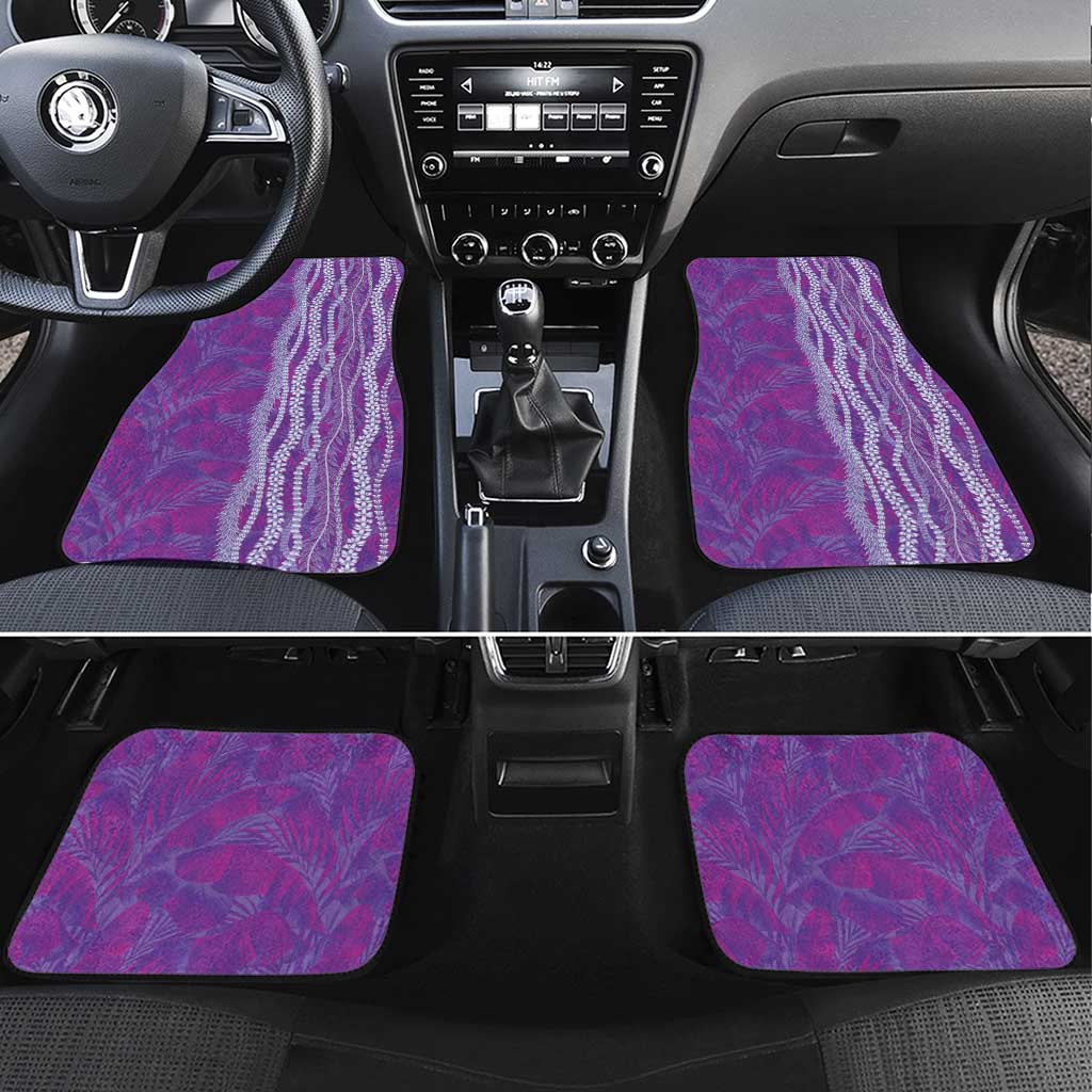 Hawaii Prince Kuhio Car Mats Violet Hawaiian Lau Maia With Leis