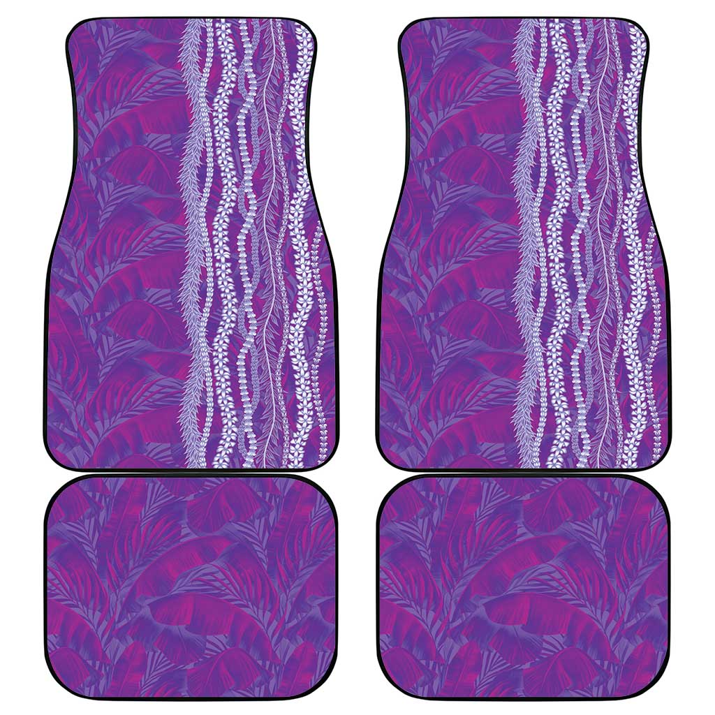 Hawaii Prince Kuhio Car Mats Violet Hawaiian Lau Maia With Leis