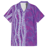 Hawaii Prince Kuhio Family Matching Long Sleeve Bodycon Dress and Hawaiian Shirt Violet Hawaiian Lau Maia With Leis LT05 Dad's Shirt - Short Sleeve Violet - Polynesian Pride