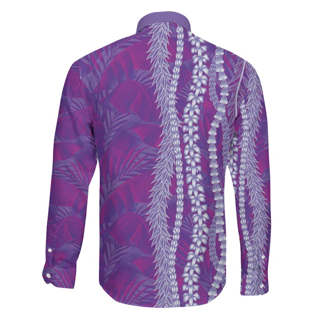 Hawaii Prince Kuhio Family Matching Mermaid Dress and Hawaiian Shirt Violet Hawaiian Lau Maia With Leis LT05 - Polynesian Pride