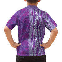 Hawaii Prince Kuhio Family Matching Off Shoulder Maxi Dress and Hawaiian Shirt Violet Hawaiian Lau Maia With Leis LT05 - Polynesian Pride