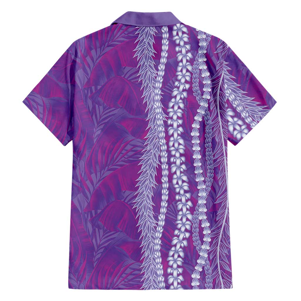 Hawaii Prince Kuhio Family Matching Off Shoulder Maxi Dress and Hawaiian Shirt Violet Hawaiian Lau Maia With Leis LT05 - Polynesian Pride