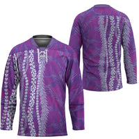 Hawaii Prince Kuhio Hockey Jersey Violet Hawaiian Lau Maia With Leis