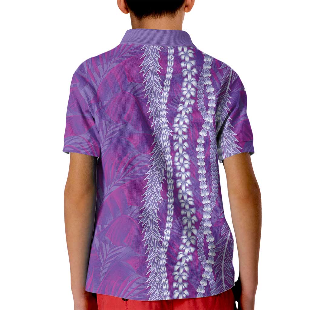 Hawaii Prince Kuhio Kid Polo Shirt Violet Hawaiian Lau Maia With Leis