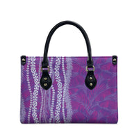 Hawaii Prince Kuhio Leather Bag Violet Hawaiian Lau Maia With Leis