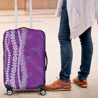 Hawaii Prince Kuhio Luggage Cover Violet Hawaiian Lau Maia With Leis