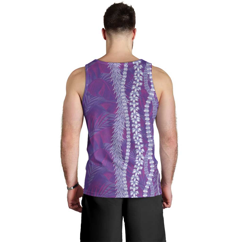 Hawaii Prince Kuhio Men Tank Top Violet Hawaiian Lau Maia With Leis