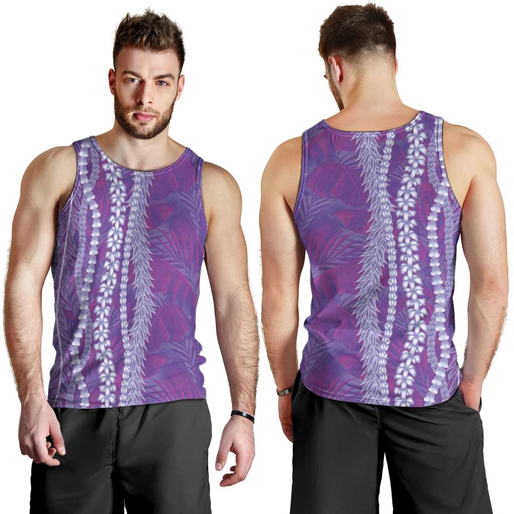 Hawaii Prince Kuhio Men Tank Top Violet Hawaiian Lau Maia With Leis