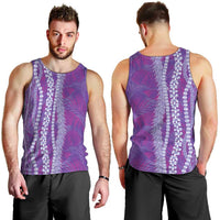 Hawaii Prince Kuhio Men Tank Top Violet Hawaiian Lau Maia With Leis