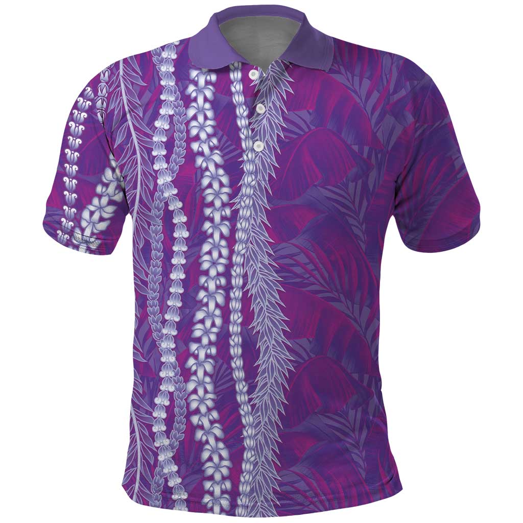 Hawaii Prince Kuhio Polo Shirt Violet Hawaiian Lau Maia With Leis