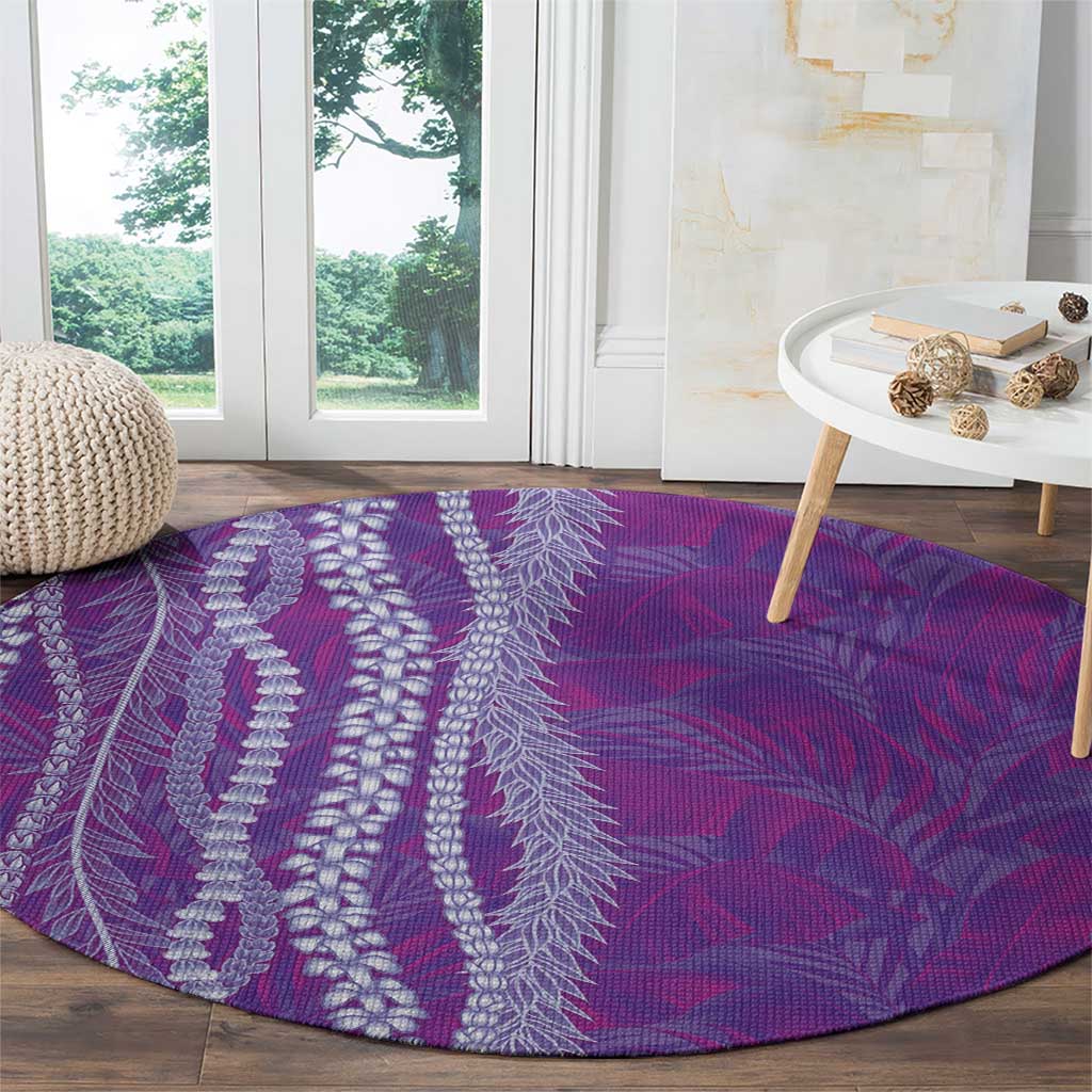 Hawaii Prince Kuhio Round Carpet Violet Hawaiian Lau Maia With Leis