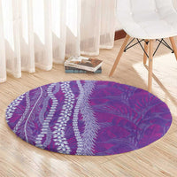 Hawaii Prince Kuhio Round Carpet Violet Hawaiian Lau Maia With Leis