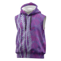 Hawaii Prince Kuhio Sleeveless Hoodie Violet Hawaiian Lau Maia With Leis