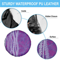 Hawaii Prince Kuhio Spare Tire Cover Violet Hawaiian Lau Maia With Leis