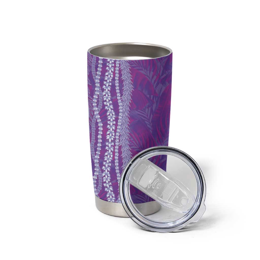 Hawaii Prince Kuhio Tumbler Cup Violet Hawaiian Lau Maia With Leis