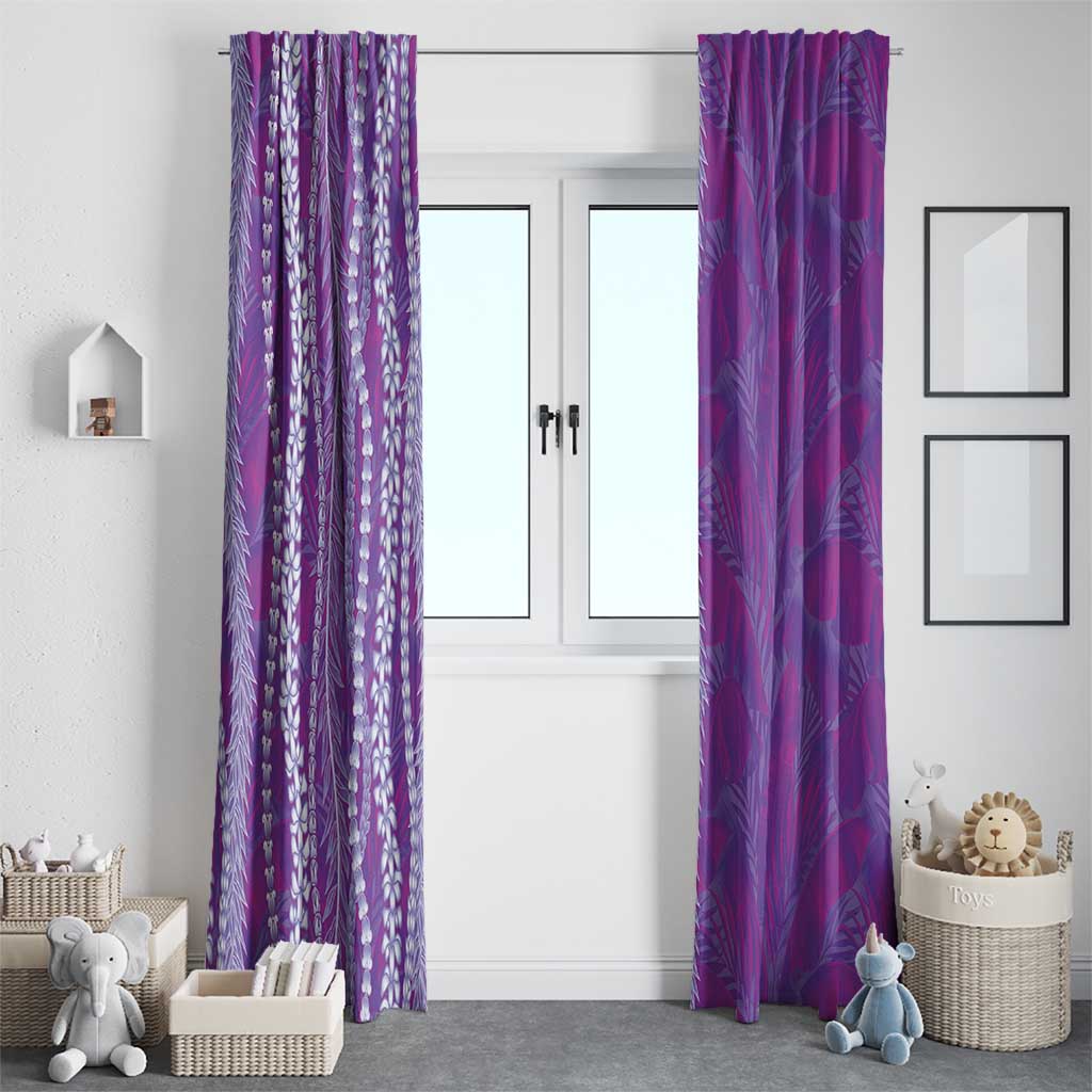 Hawaii Prince Kuhio Window Curtain Violet Hawaiian Lau Maia With Leis