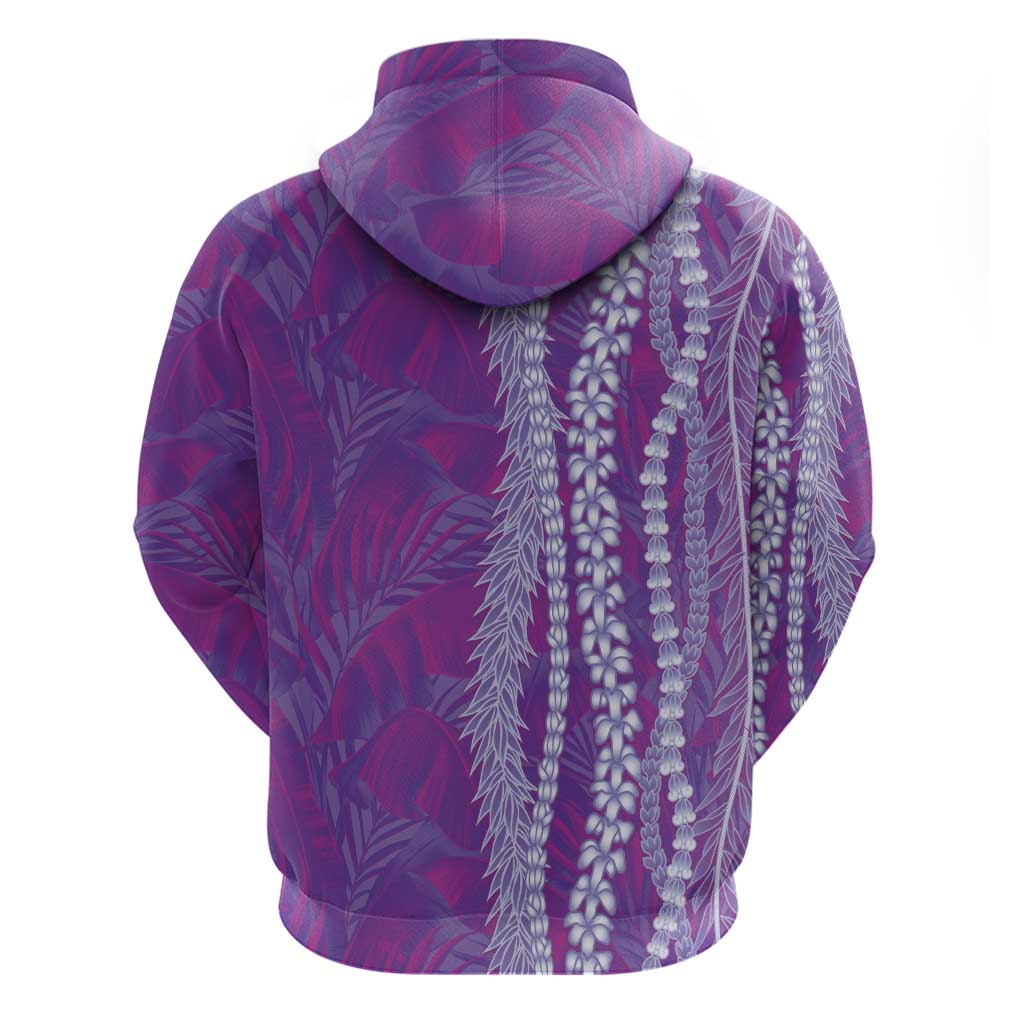 Hawaii Prince Kuhio Zip Hoodie Violet Hawaiian Lau Maia With Leis