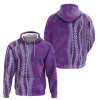 Hawaii Prince Kuhio Zip Hoodie Violet Hawaiian Lau Maia With Leis