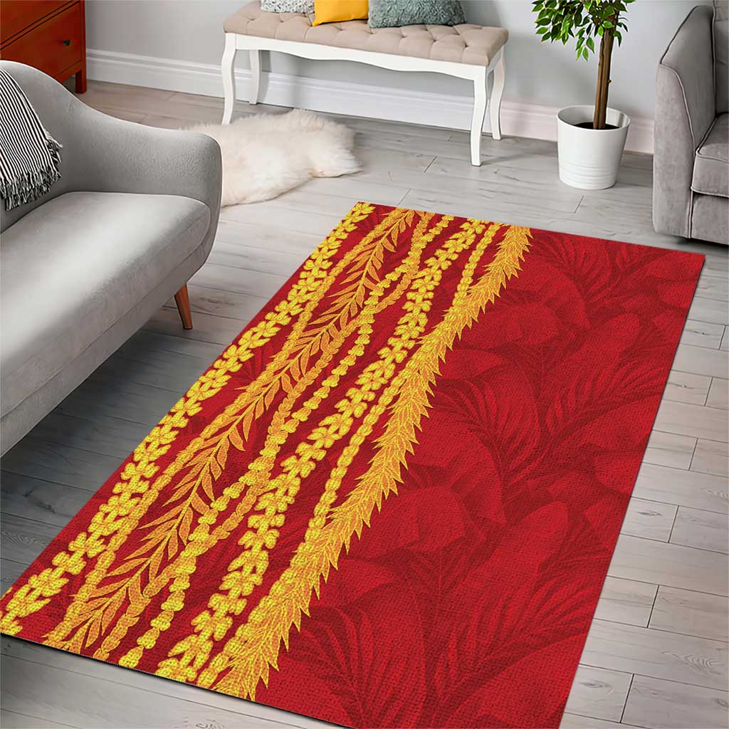 Hawaii Prince Kuhio Area Rug Red Hawaiian Lau Maia With Leis