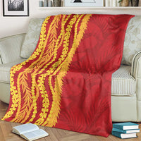 Hawaii Prince Kuhio Blanket Red Hawaiian Lau Maia With Leis
