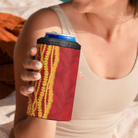 Hawaii Prince Kuhio 4 in 1 Can Cooler Tumbler Red Hawaiian Lau Maia With Leis