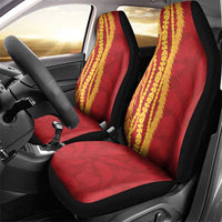 Hawaii Prince Kuhio Car Seat Cover Red Hawaiian Lau Maia With Leis