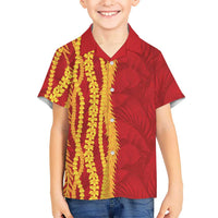 Hawaii Prince Kuhio Hawaiian Shirt Red Hawaiian Lau Maia With Leis