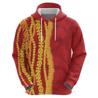 Hawaii Prince Kuhio Hoodie Red Hawaiian Lau Maia With Leis