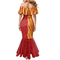 Hawaii Prince Kuhio Mermaid Dress Red Hawaiian Lau Maia With Leis