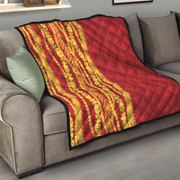 Hawaii Prince Kuhio Quilt Red Hawaiian Lau Maia With Leis