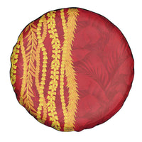 Hawaii Prince Kuhio Spare Tire Cover Red Hawaiian Lau Maia With Leis