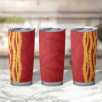 Hawaii Prince Kuhio Tumbler Cup Red Hawaiian Lau Maia With Leis