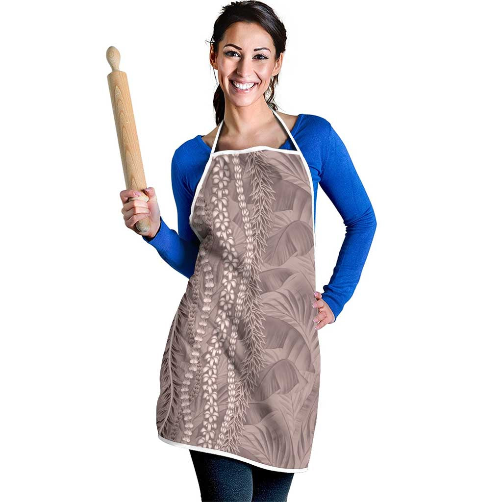 Hawaii Prince Kuhio Apron Mocha Hawaiian Lau Maia With Leis