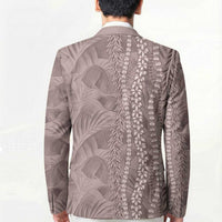 Hawaii Prince Kuhio Blazer Mocha Hawaiian Lau Maia With Leis