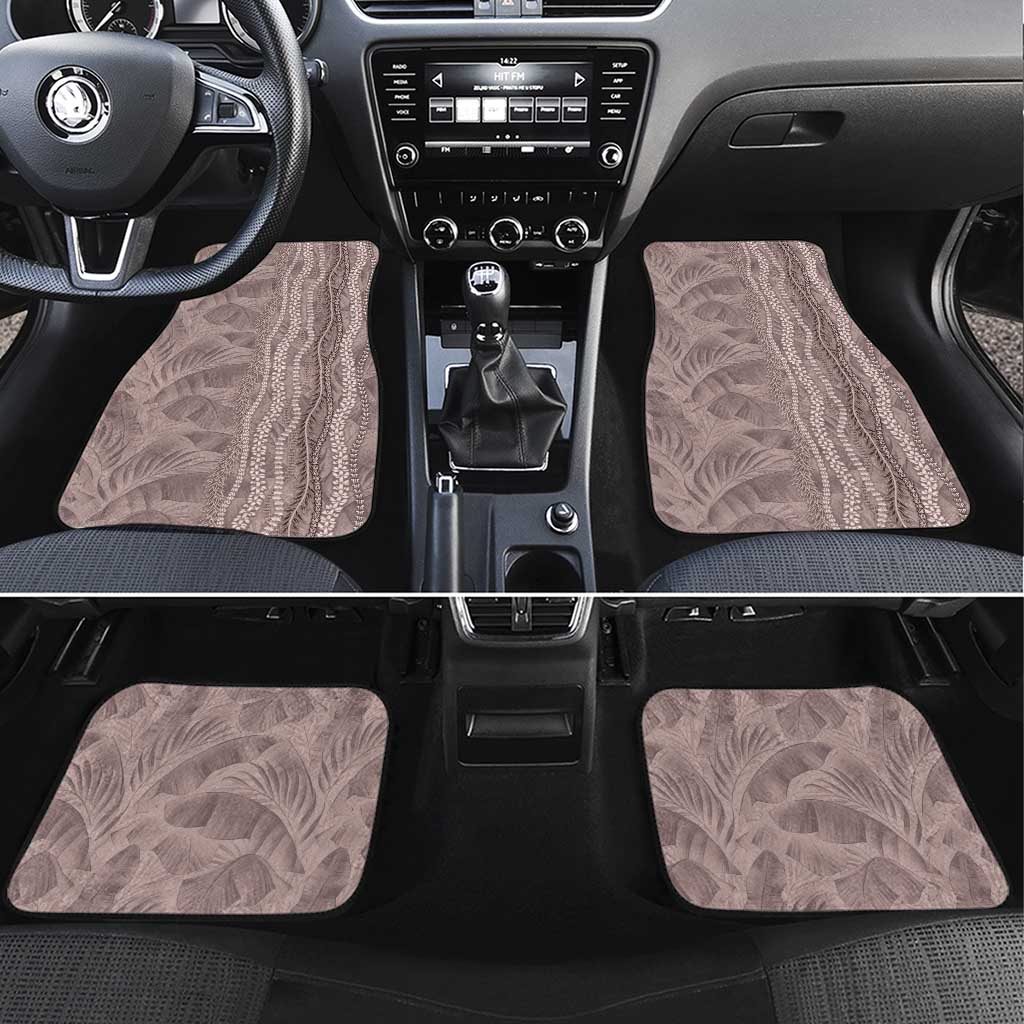 Hawaii Prince Kuhio Car Mats Mocha Hawaiian Lau Maia With Leis
