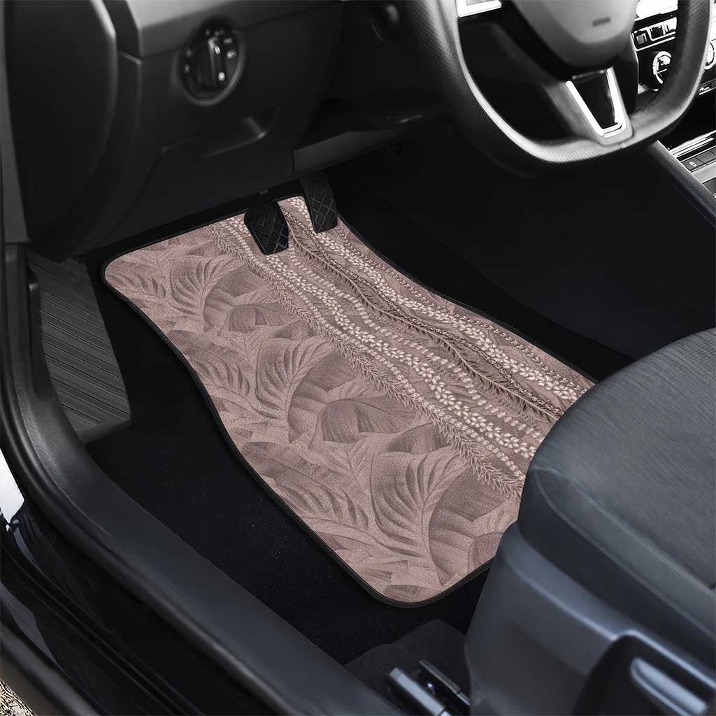 Hawaii Prince Kuhio Car Mats Mocha Hawaiian Lau Maia With Leis